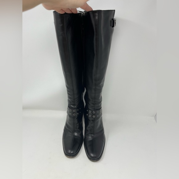 Dior Vintage Grommet Buckle Logo Black Leather Boot Galliano Rare size 39 EU - Picture 3 of 16